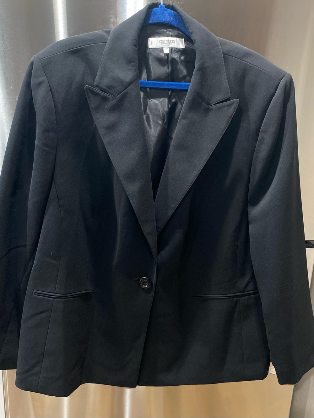 Jones Studio Black Single-Button Tailored Blazer - Notch Lapel size 24W
